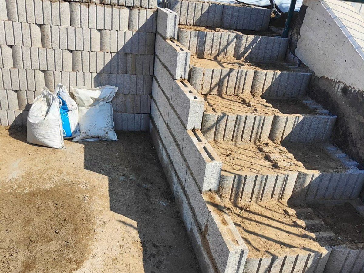 Gradoni in blocchi visti dall'alto